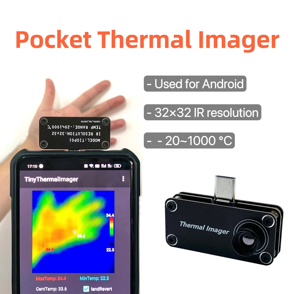 Thermal Imaging Camera for Android - Type-C Infrared Sensor with Temperature Measurement and High Accuracy