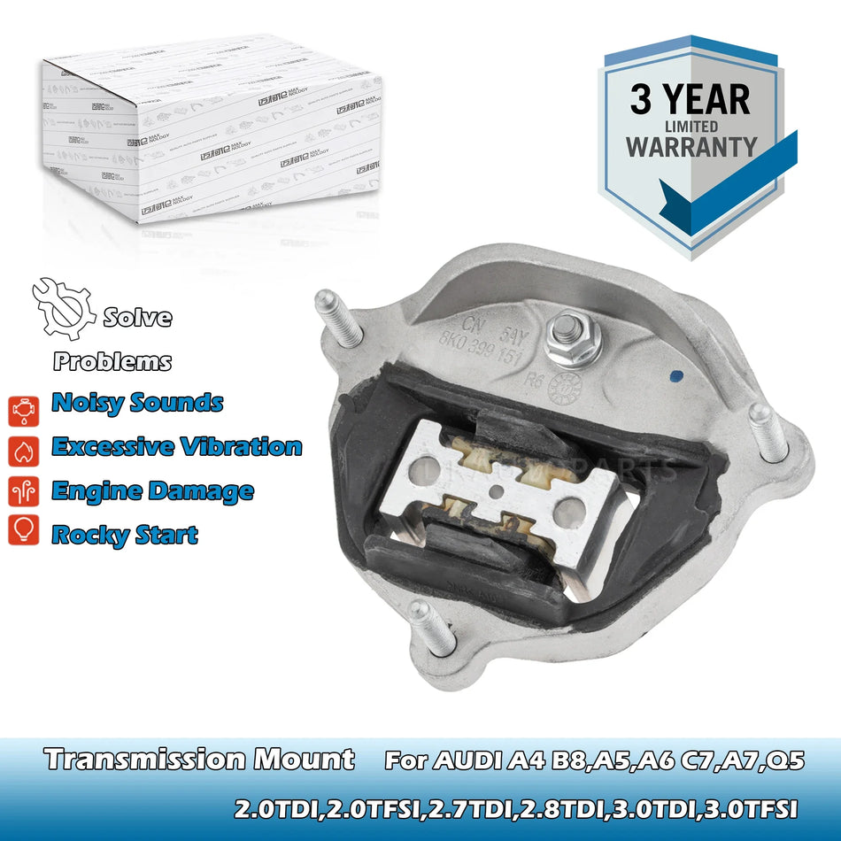 Transmission Mount Rubber And Metal Engine And Transmission Movement Reduction For Audi A4 B8 A5 A6 C7 A7 Q5