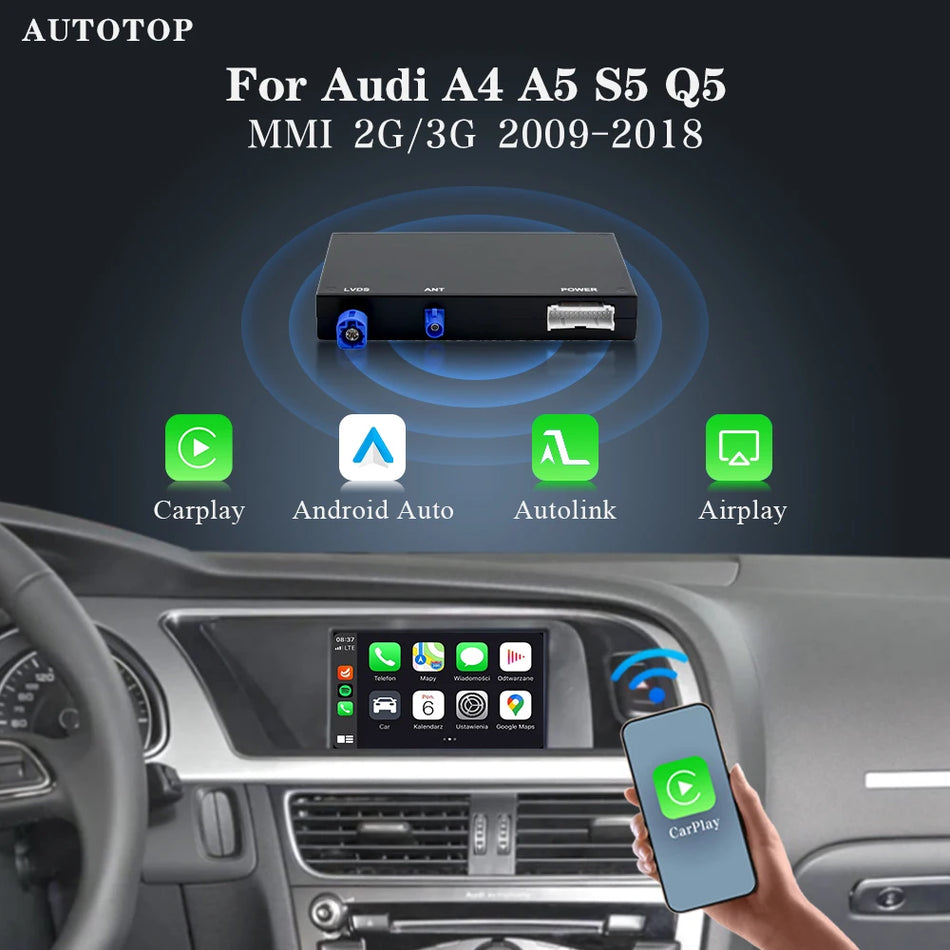 Autotop Android Auto Trådlös CarPlay-adapter för Audi Q5