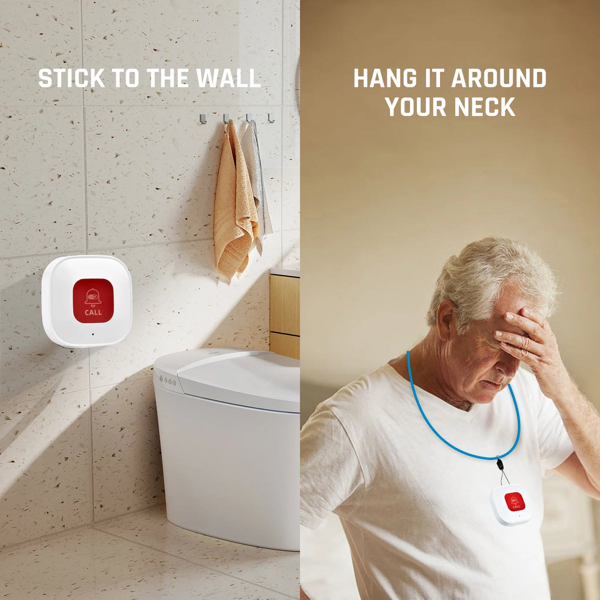 SMARSECUR Tuya WiFi Smart SOS Call Button - One Tap Alert