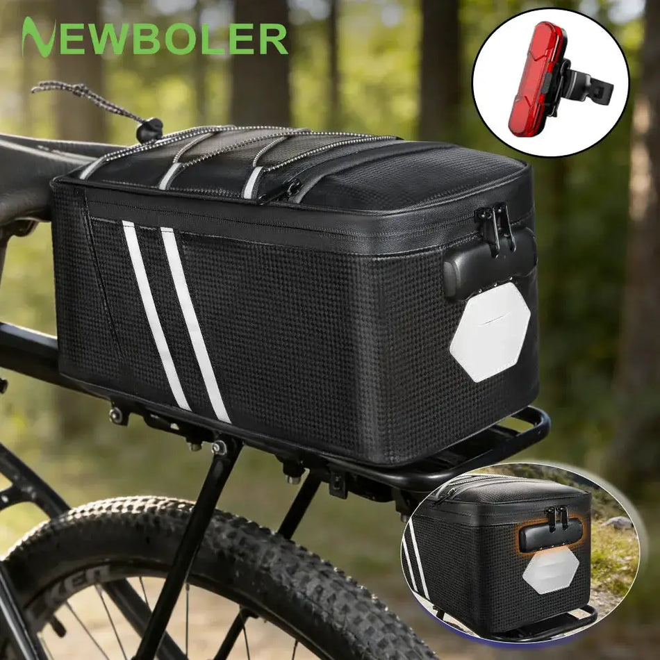 Large Capacity Waterproof Bicycle Bag With Password Lock And PU Storage
