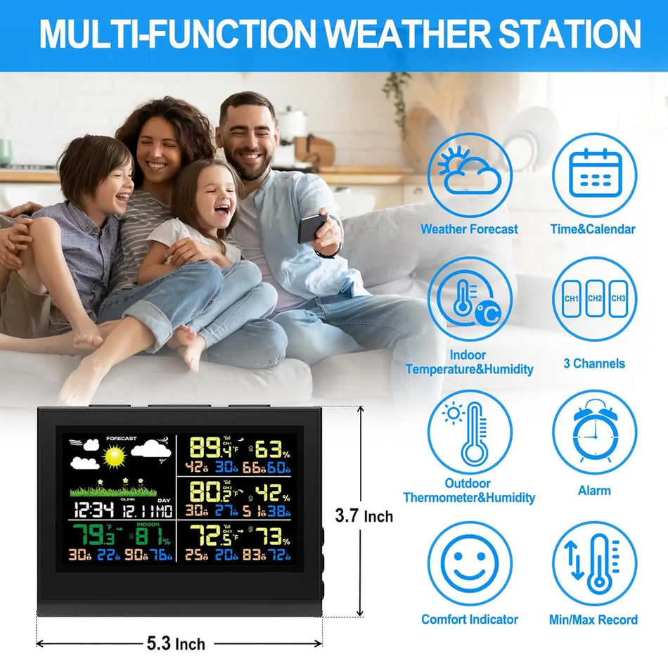 Weather Station 5-Inch &ndash; HD Display With 3 Sensors