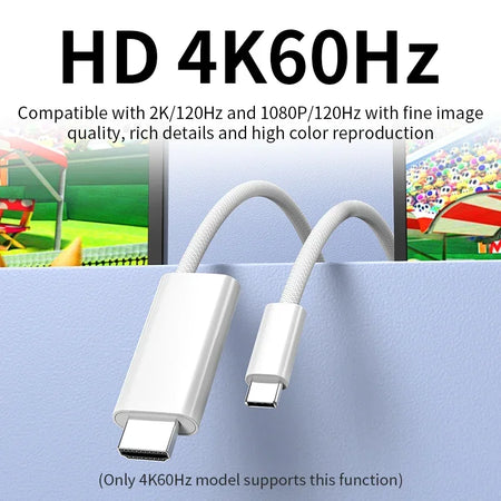 Unnlink 4K USB C to HDMI Cable with PD Charging