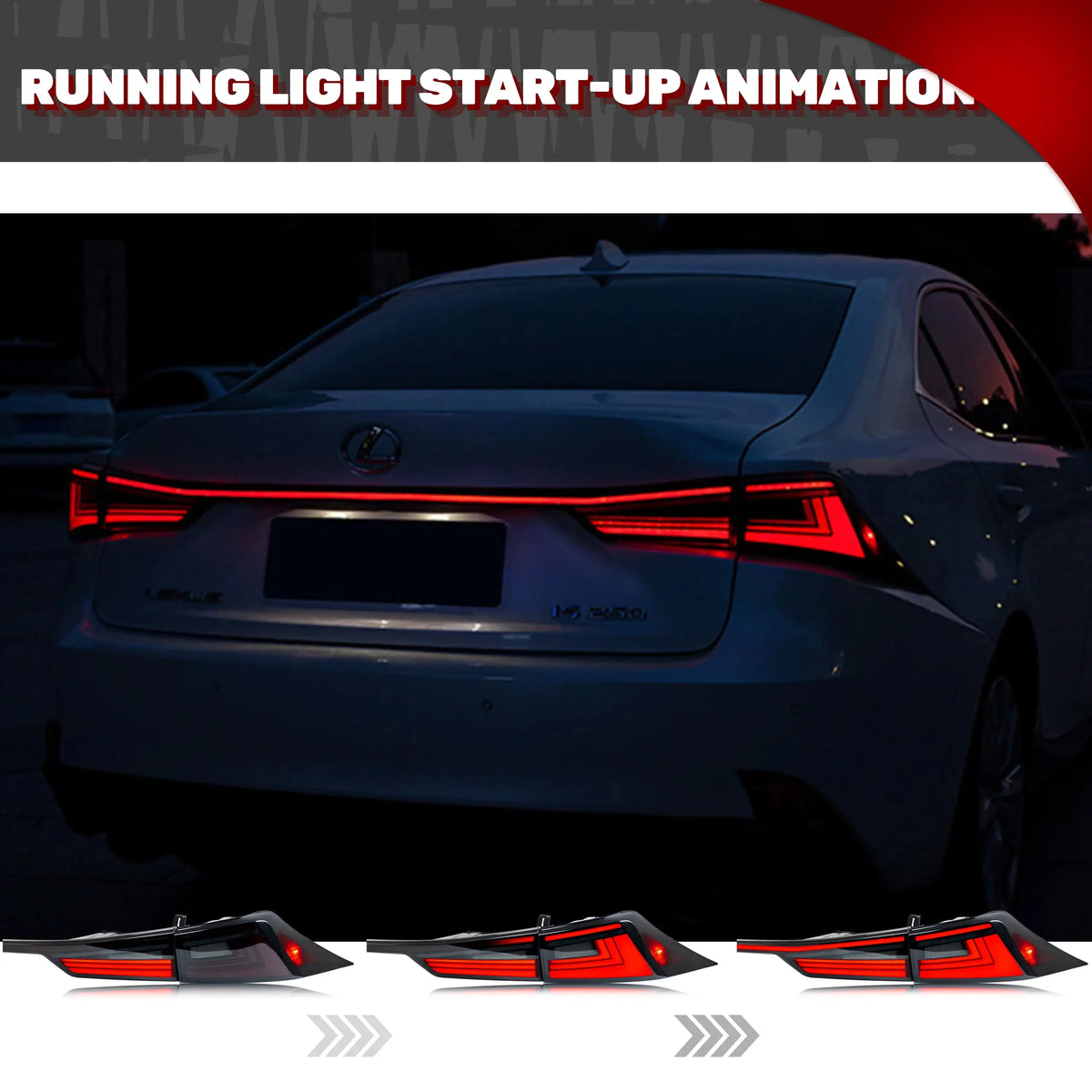 WD-1275B-S &ndash; Sequential Turn Signal Tail Lamps For Lexus IS