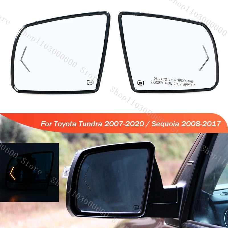 Heated Side Mirror Glass For Toyota Tundra Sequoia Replacement Lens