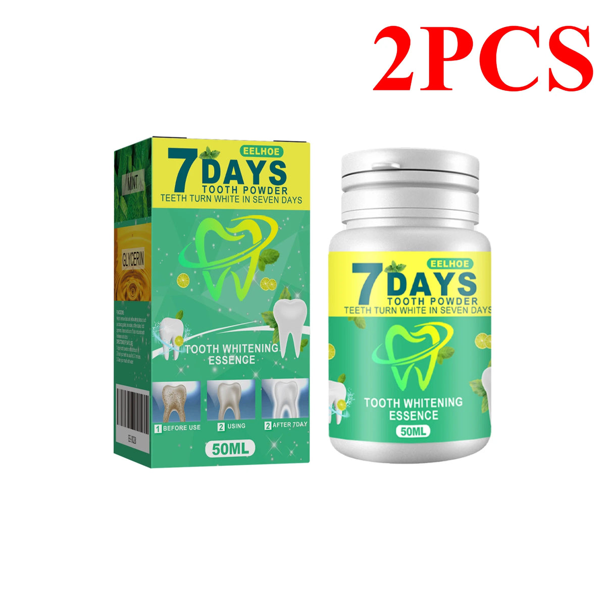 5 Days Whitening Tooth Powder &ndash; Effective Stain Removal for Radiant Smile 2PCS