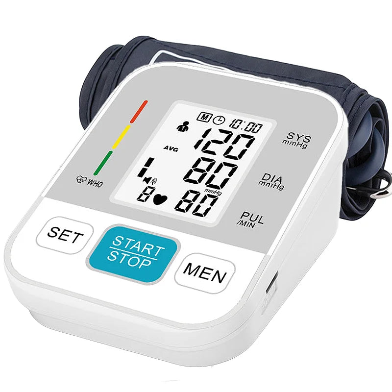 Automatisk blodtryksmåler til arm med hjertefrekvens og puls
