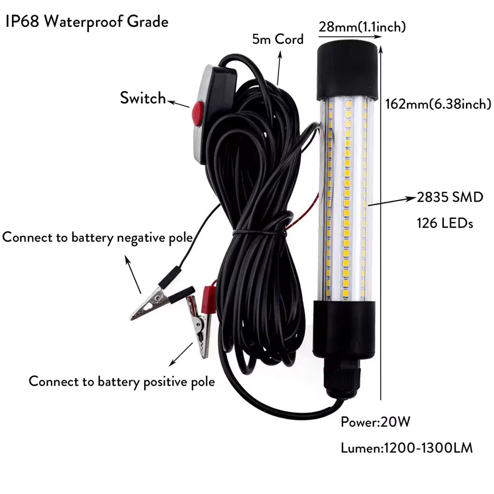 12V LED Fishing Light 126Pcs 2835 SMD &ndash; Waterproof