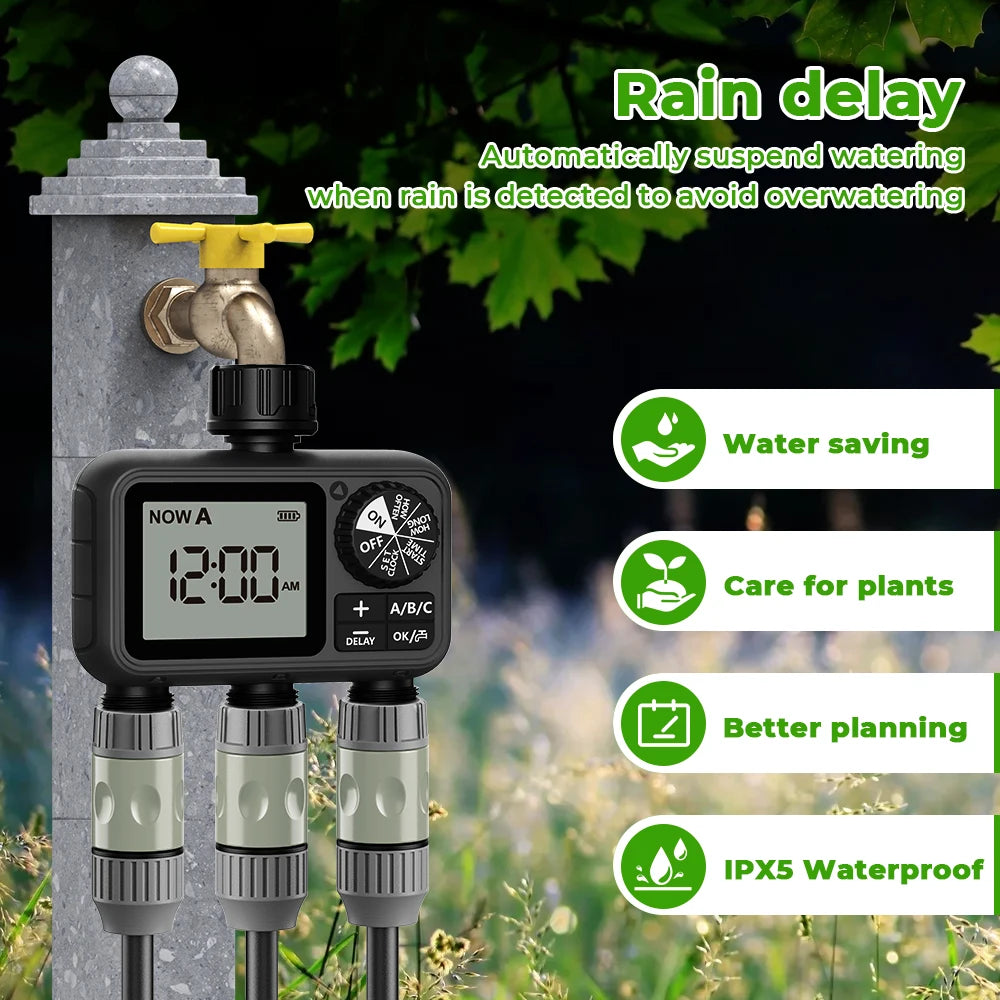 HCT-M08 Water Timer &ndash; Three Outlet Rain Delay System