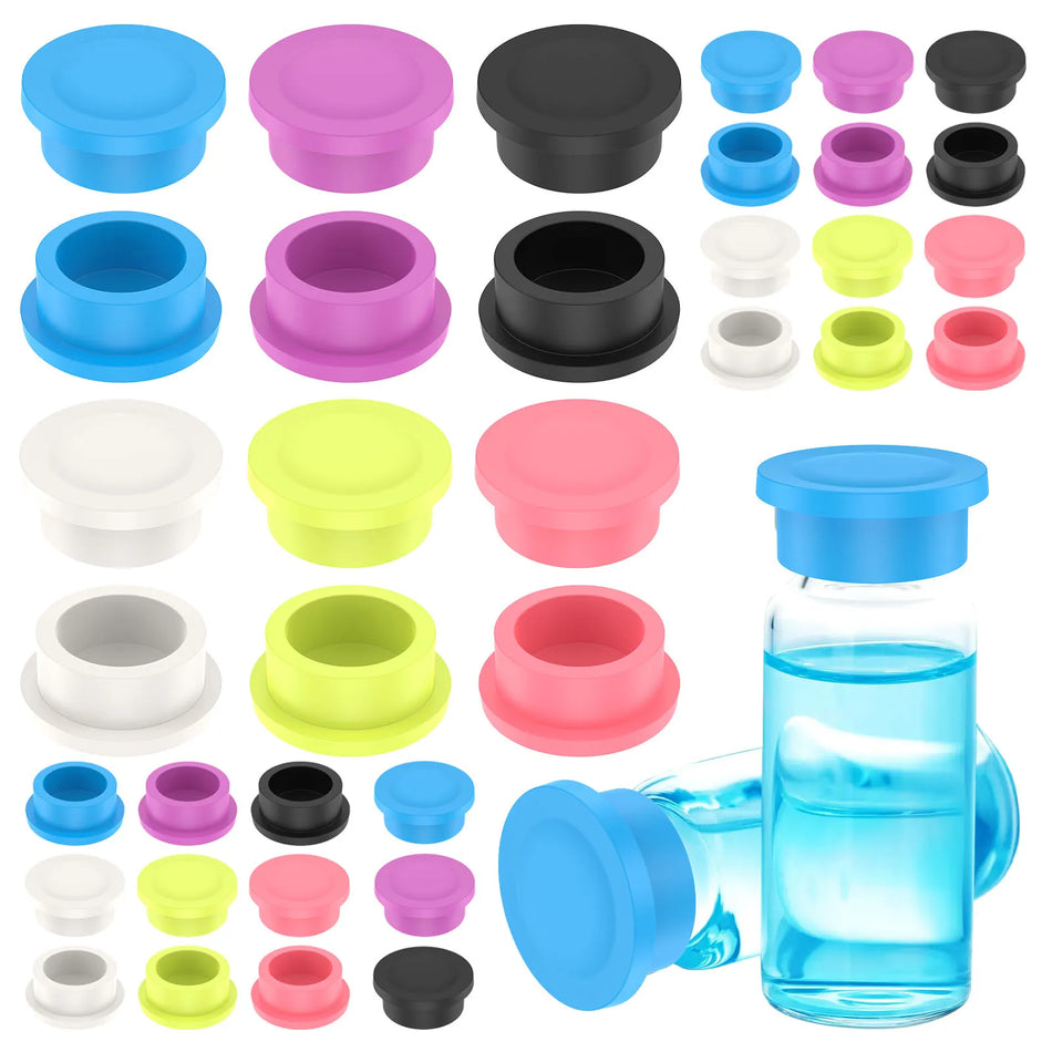 12/36 Pcs Vial Cap Set For Glass Vials Leak Proof 3ml Silicone Seal
