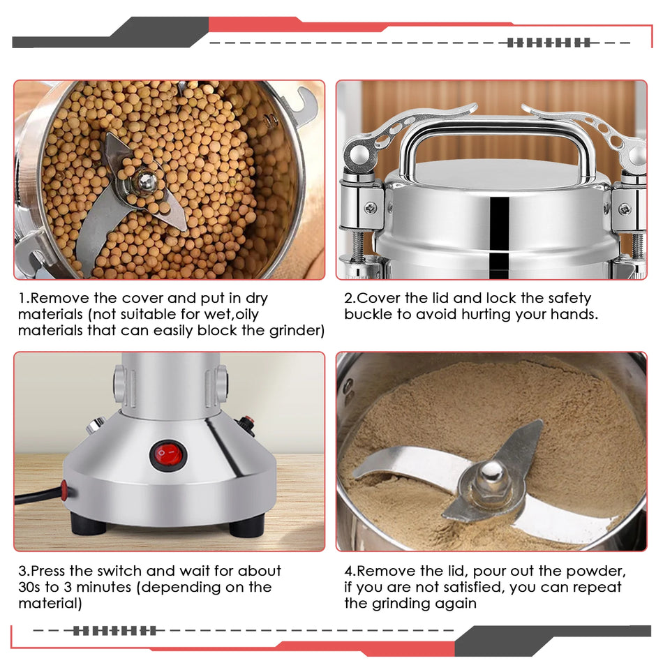 Elektrische Graanmaler 150g Hoge Snelheid Specerijen Met 3 Messen