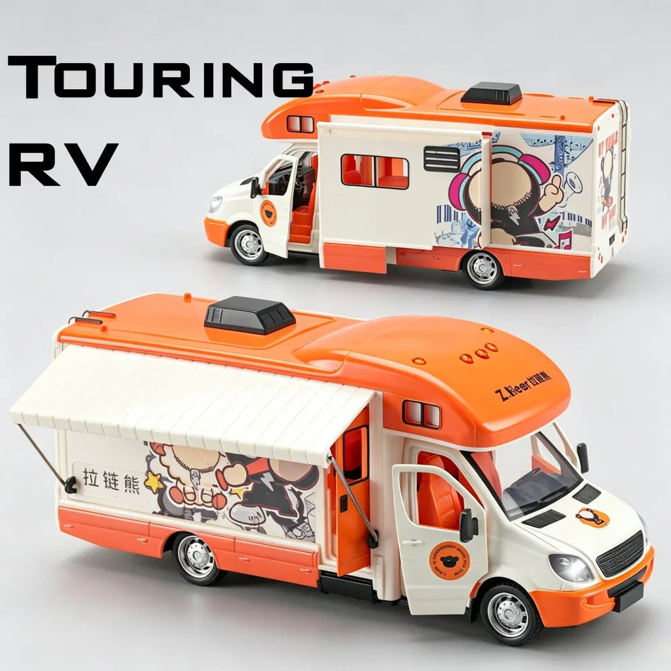 1:32 Merilo Risani Medvedek RV Diecast Avto, Povleci-nazaj, Zlitina Telo
