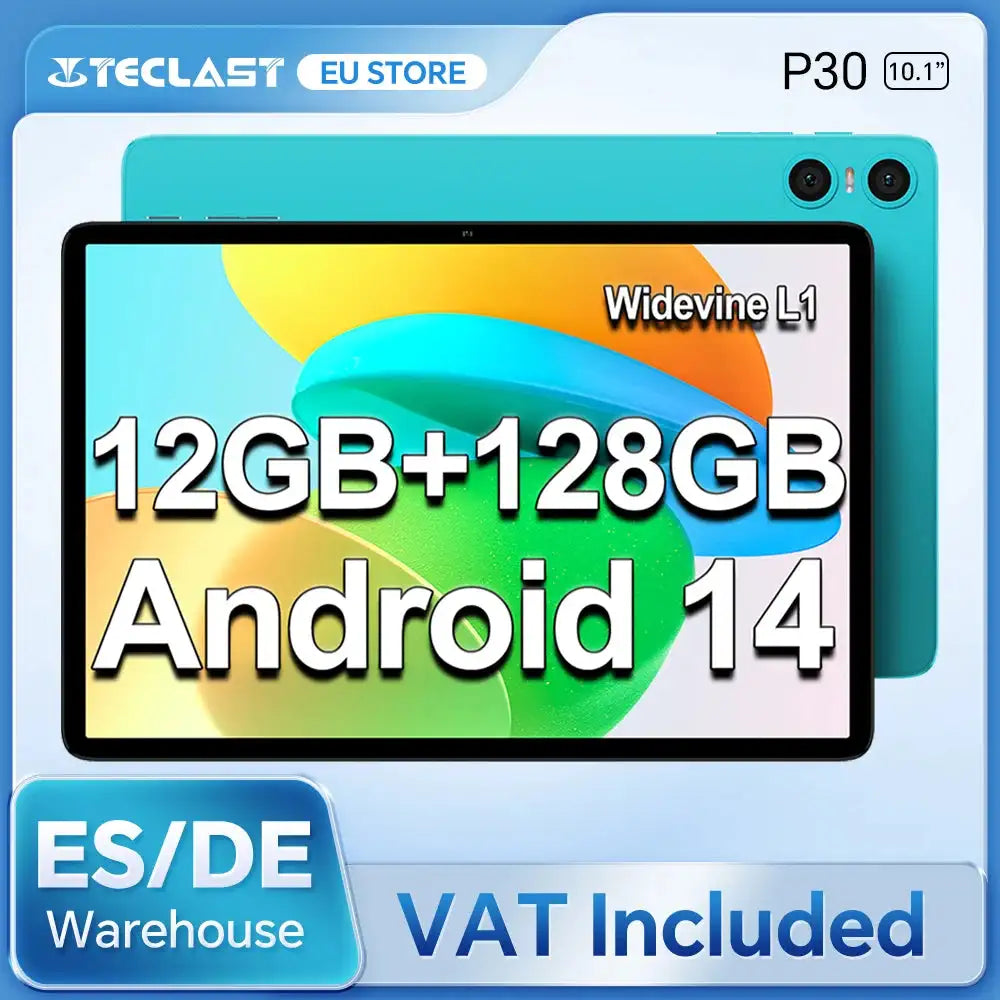 Teclast P30 Android 14 Tablet 10.1 Inch IPS 12GB RAM 128GB Tablet and Case / GERMANY