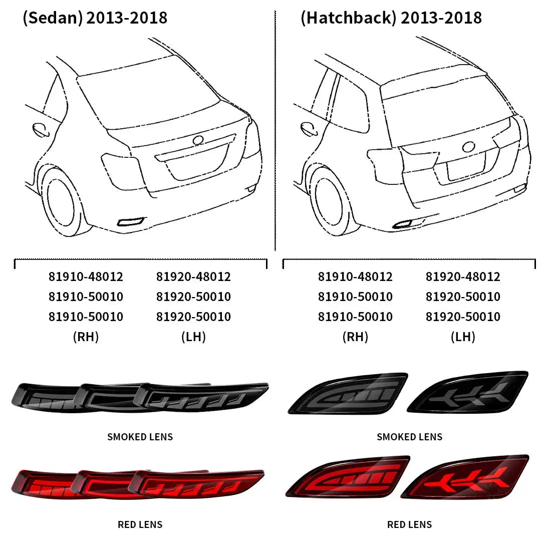 For Toyota Corolla Axio Fielder Sedan Hatchback 2007 2008-2015 2016 2017 2018 LED Rear Bumper Reflector Lights Brake Turn Signal by InterCyprus Trading Ltd