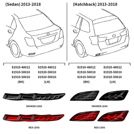 For Toyota Corolla Axio Fielder Sedan Hatchback 2007 2008-2015 2016 2017 2018 LED Rear Bumper Reflector Lights Brake Turn Signal by InterCyprus Trading Ltd