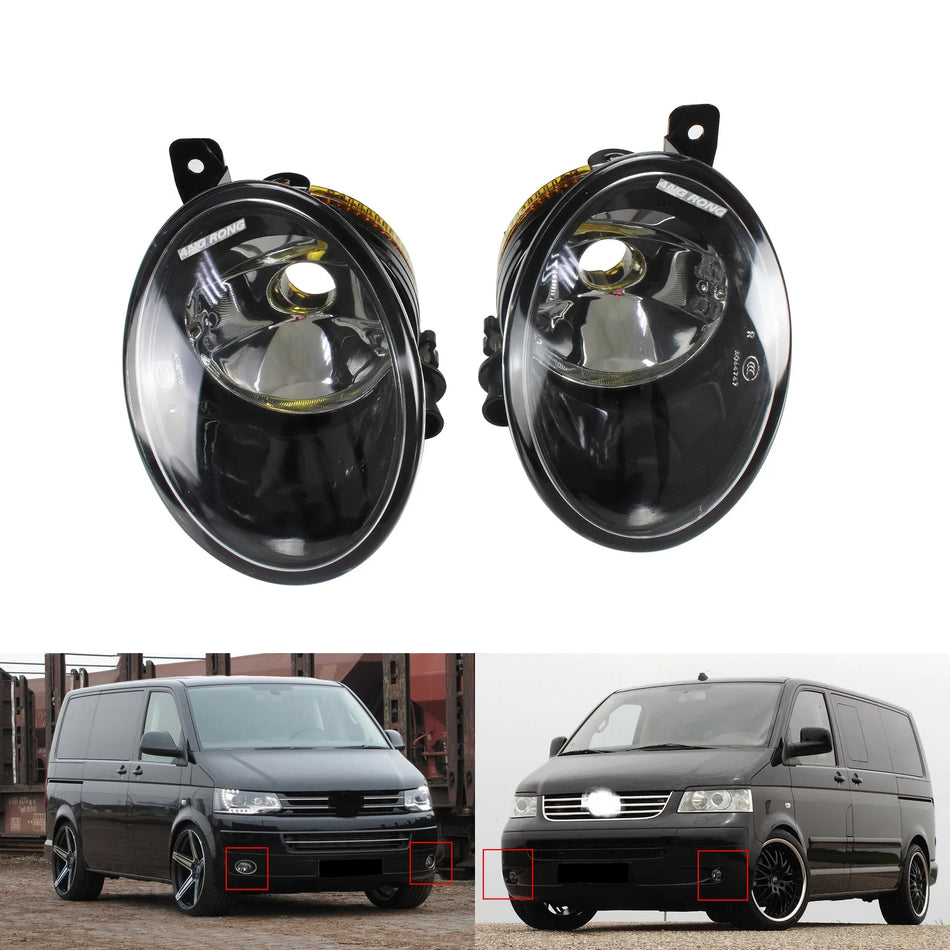Conjunto de Carcaça de Farol de Neblina VW T5 Transporter, Feito de Plástico e Metal