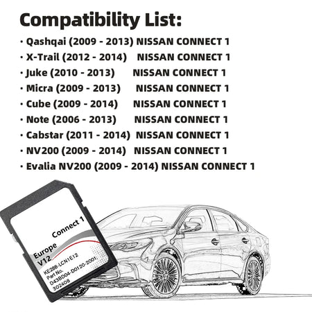 Nissan Note SD GPS Card &ndash; High Speed Read And Write