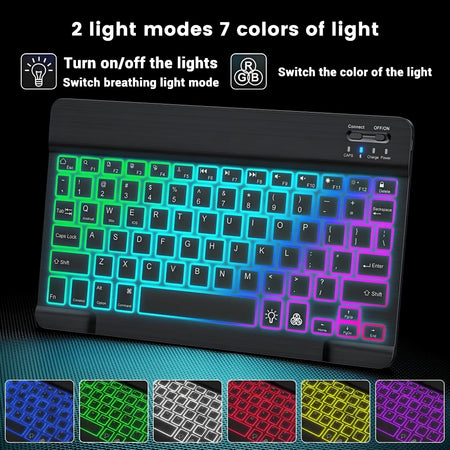 RGB Bluetooth Wireless Keyboard Mini Backlit &ndash; Rechargeable