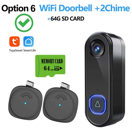 TUYA Doorbell Camera &ndash; 1080P Video, Alexa, Google Home Option 6