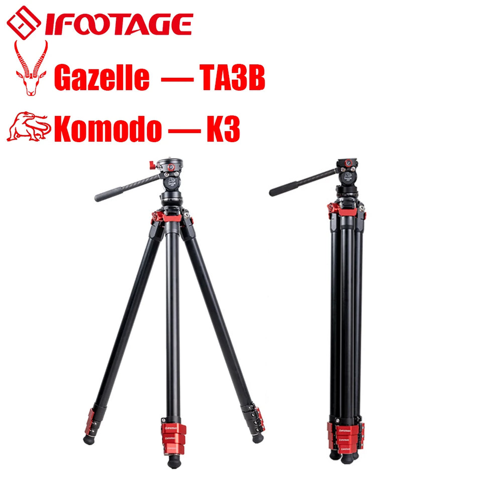 TA3B Gazelle &ndash; Lightweight Travel Tripod With Fluid Head