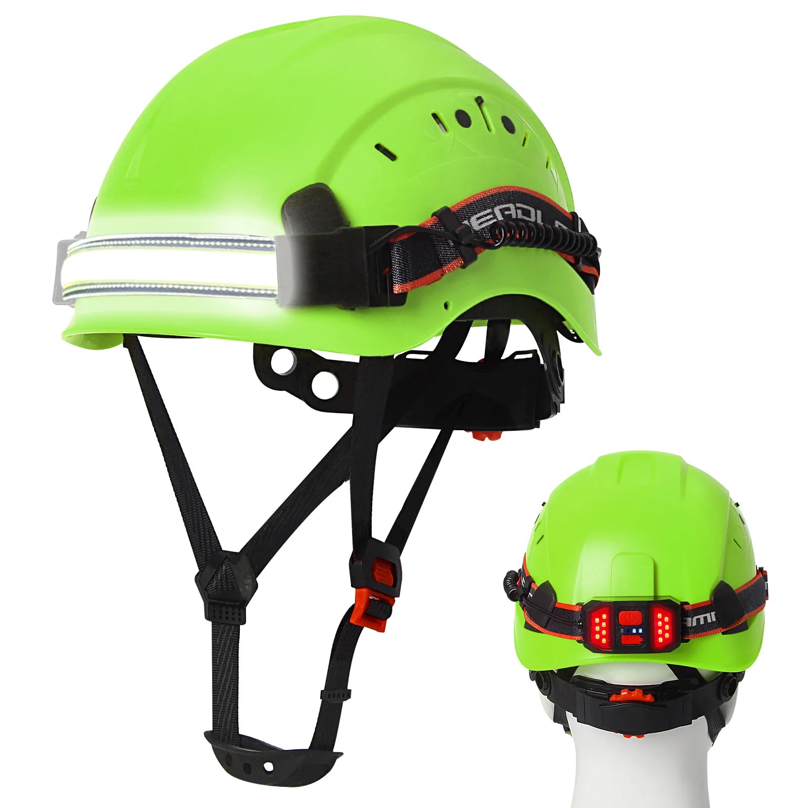 Aolamegs SF06 CR08 Safety Helmet &ndash; Lightweight ABS LED Green A