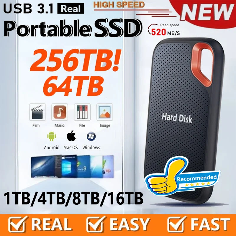 1TB Portable SSD High-speed External Drive