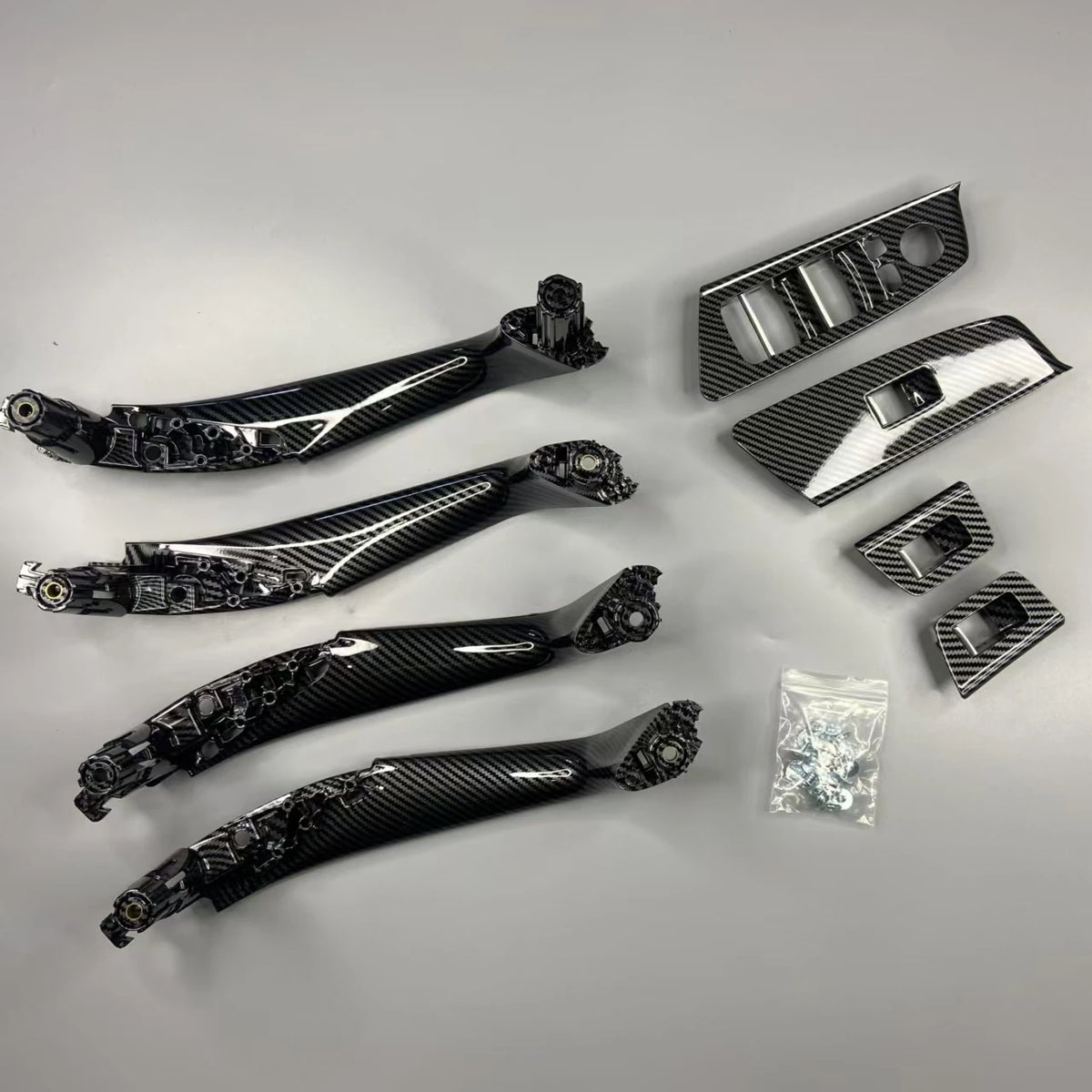 8PCS LHD RHD Carbon Fiber Black Interior Door Handle For BMW 5 Series M5 G30 G31 G38 F90 2017-2023 51417438521 by InterCyprus Trading Ltd