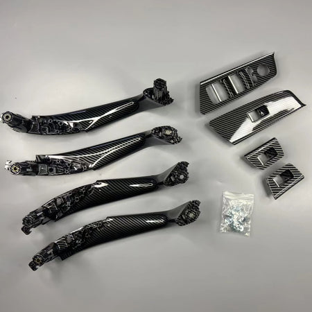 8PCS LHD RHD Carbon Fiber Black Interior Door Handle For BMW 5 Series M5 G30 G31 G38 F90 2017-2023 51417438521 by InterCyprus Trading Ltd