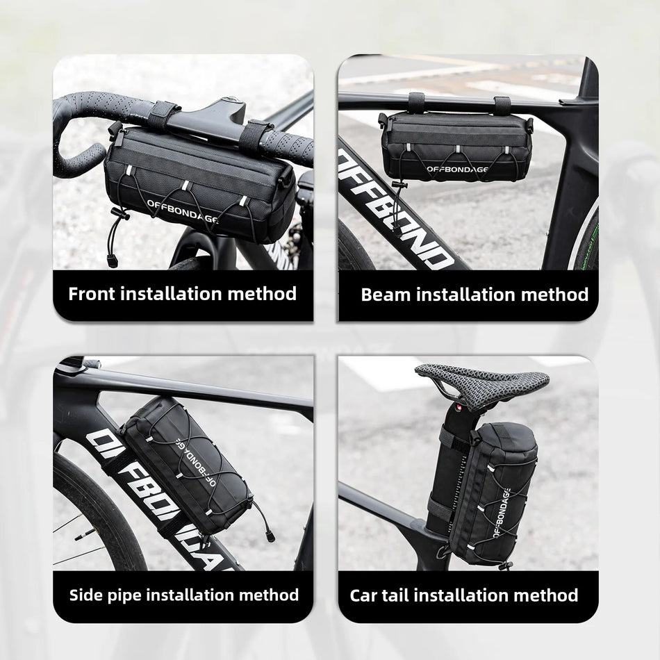 Αδιάβροχη Τσάντα Τιμονιού Ποδηλάτου με Μεγάλη Χωρητικότητα, Μπροστινή Αποθήκευση από Νάιλον