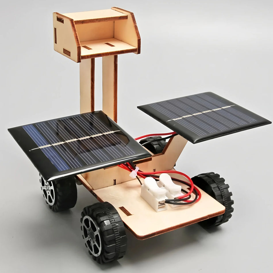 Solar Car Lunar Exploration DIY 3D Wooden Puzzle Kids Toy