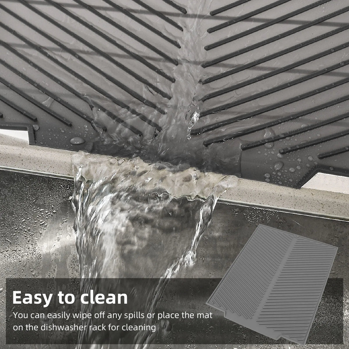 Silicone Dish Drying Mat &ndash; Heat Resistant Non Slip Surface