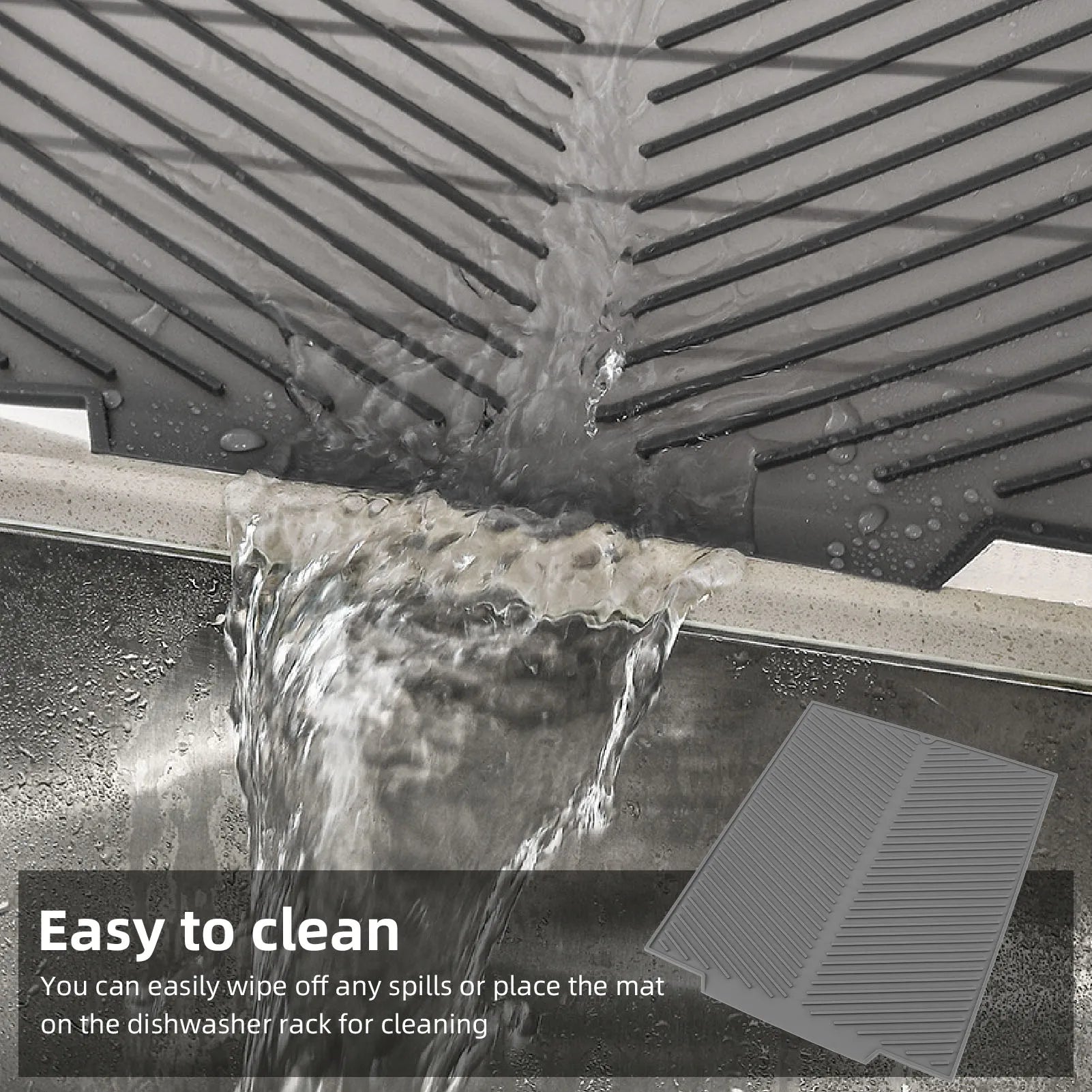 Silicone Dish Drying Mat &ndash; Heat Resistant Non Slip Surface