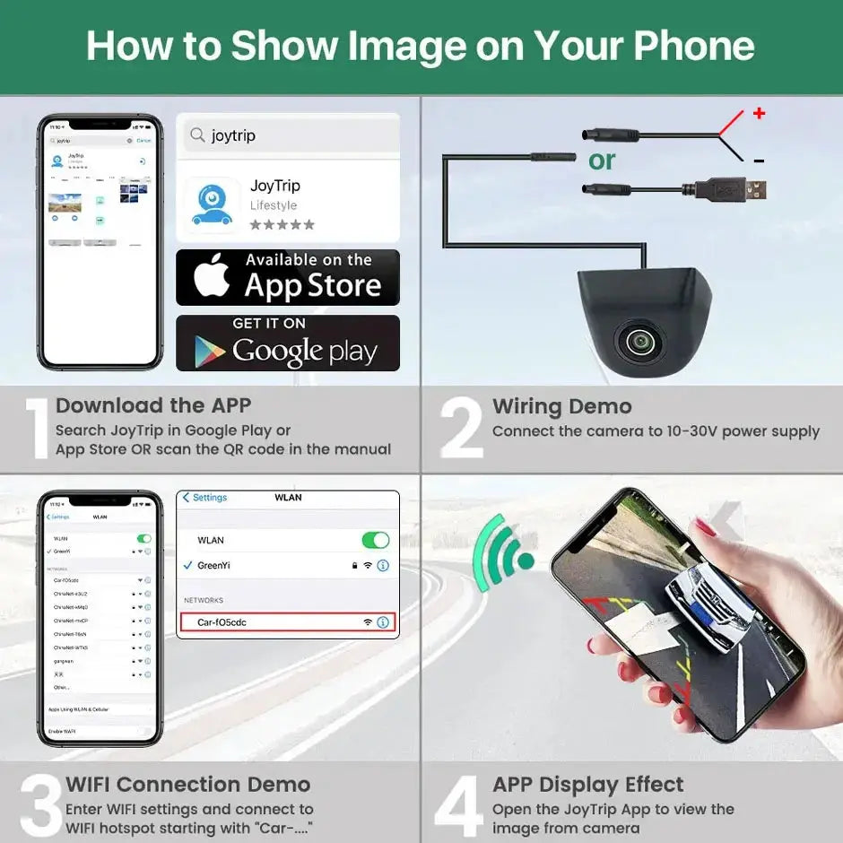 Wireless Backup Camera With 5G WiFi And HD Wide Angle View For Cars by InterCyprus Trading Ltd