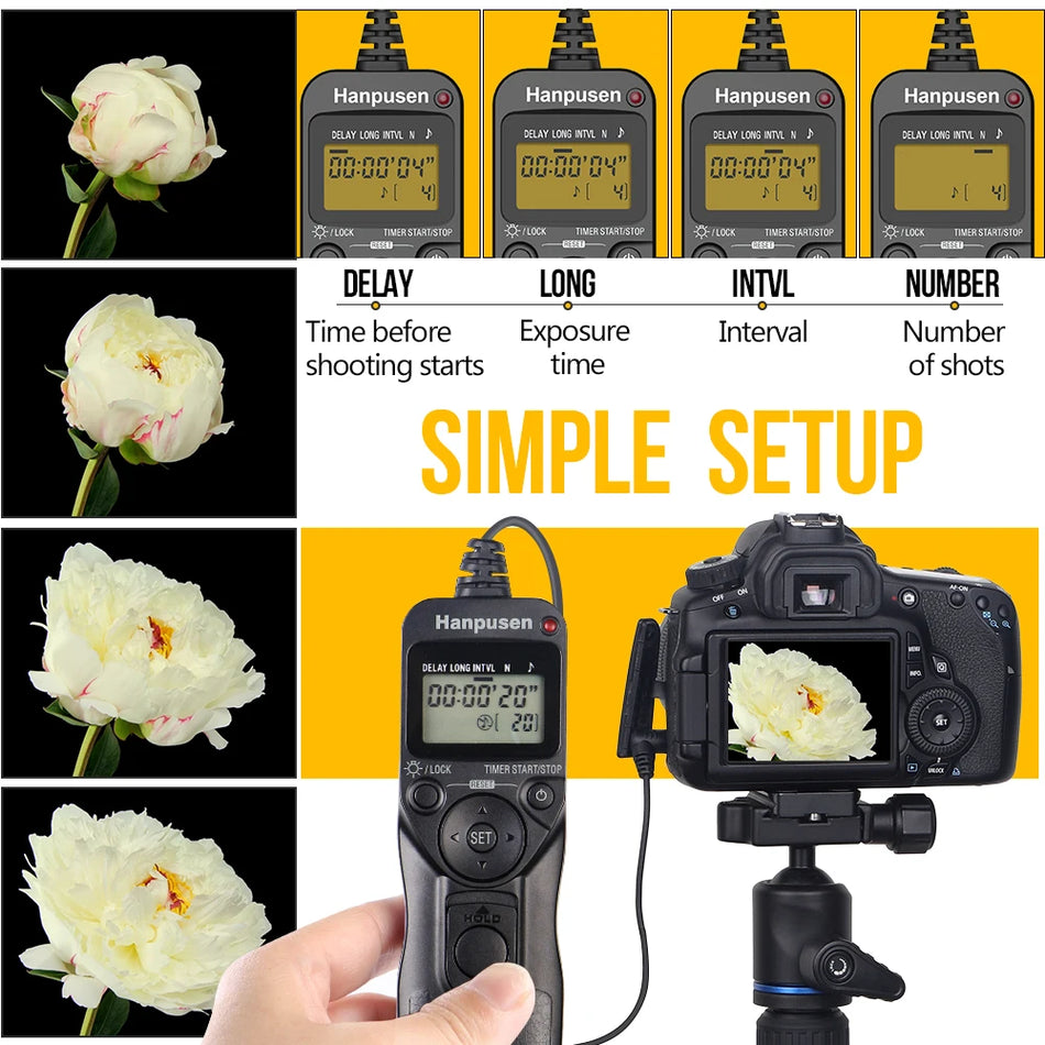 Camera Time Lapse Remote for Canon, Nikon, Sony, Olympus