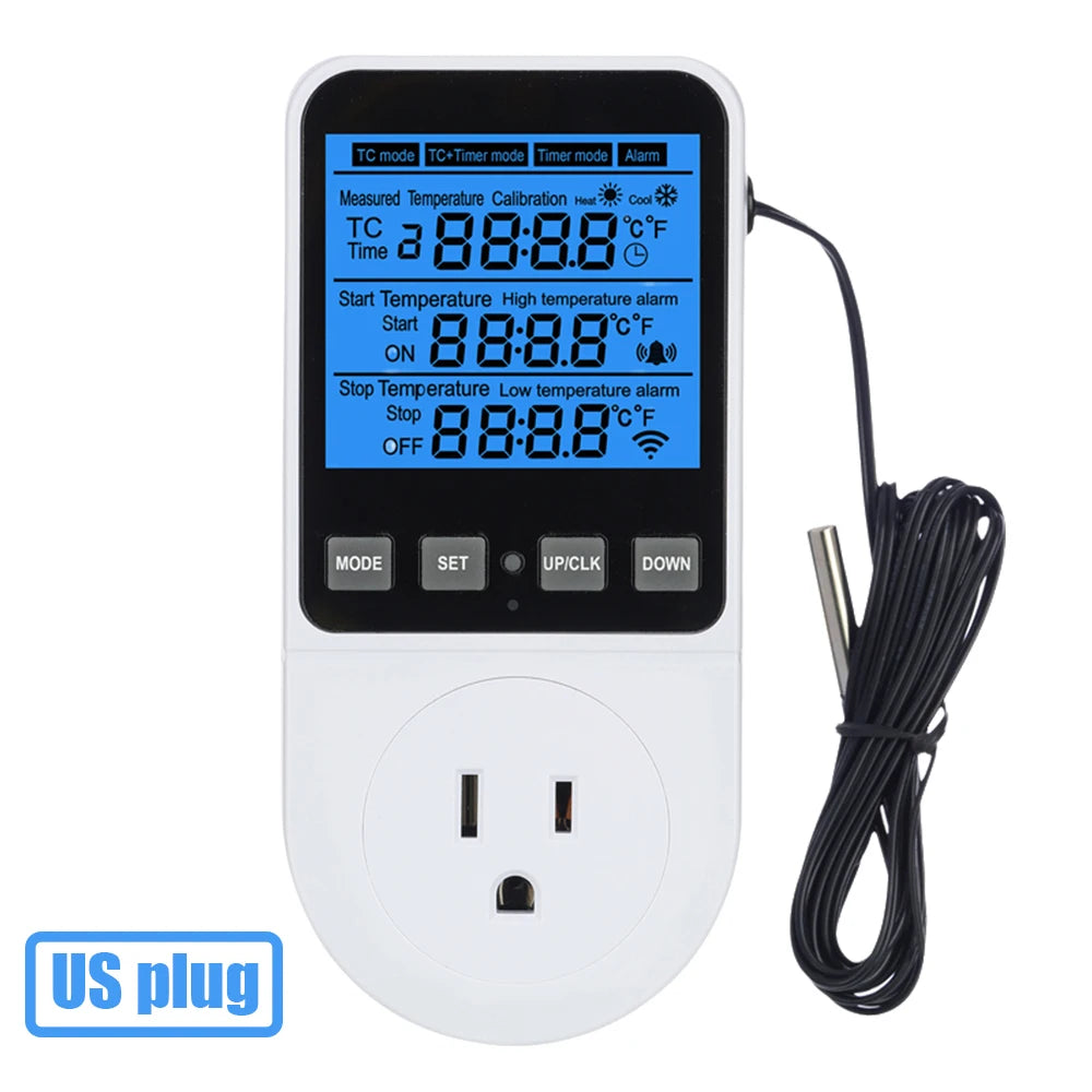 Temperature Controller Socket &ndash; Digital Thermostat Control US Plug Backlight