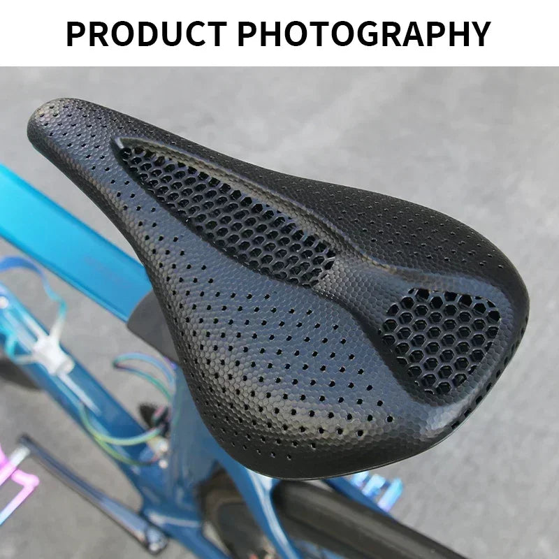 Bucklos Ultralight 3D Printed Bicycle Saddle, Carbon Fiber 143mm/155mm