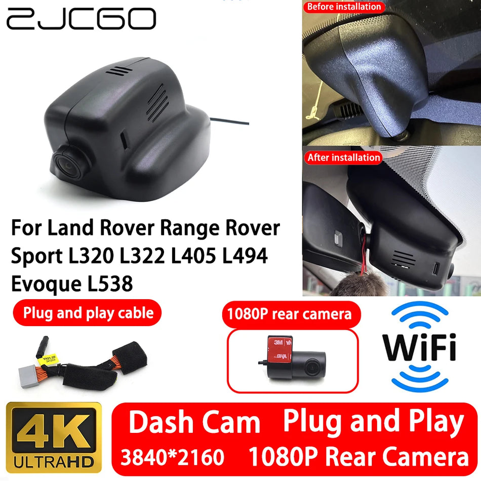 Dash Cam Land Rover Range Rover Sport 4K priekšējā un aizmugurējā ar WiFi Plug-and-Play