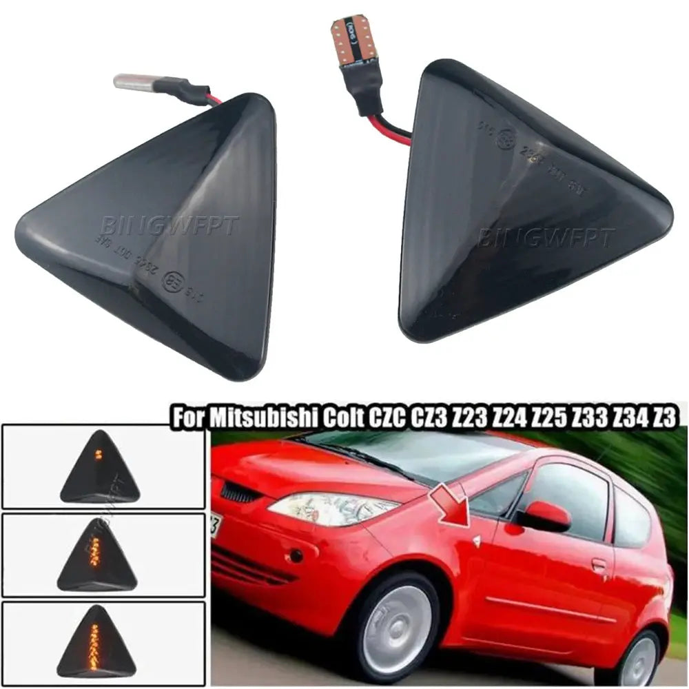 2PCS Side Marker Light For Mitsubishi Colt CZC CZ3 Z23 Z24 Z25 Z33 Z34 Z3 2004-2012 LED Dynamic Turn Signal Lamp by InterCyprus Trading Ltd