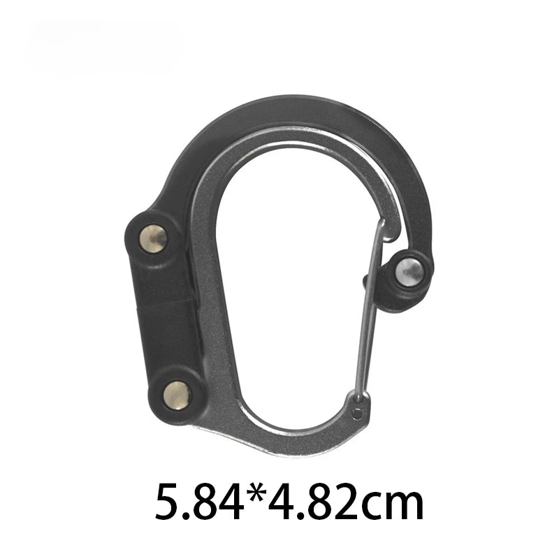 Hybrid Gear Clip Carabiner - 360 Degree Rotating Hook Black