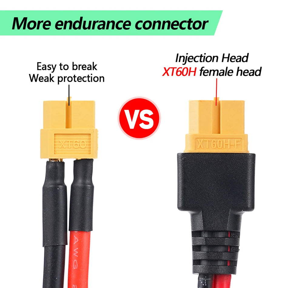 XT60 Hona Cigarette Tändare Laddningskabel 14AWG 12V/24V, 3m för Bilar, Husbilar