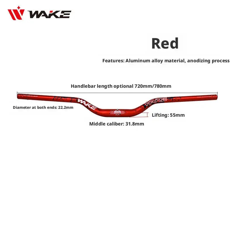 WAKE 55mm Riser Bike Handleabr MTB Bike Handle Bar 720/780mm Bicycle Riser Bar Aluminum Alloy Bicycle Handlebar for DownHill by InterCyprus Trading Ltd