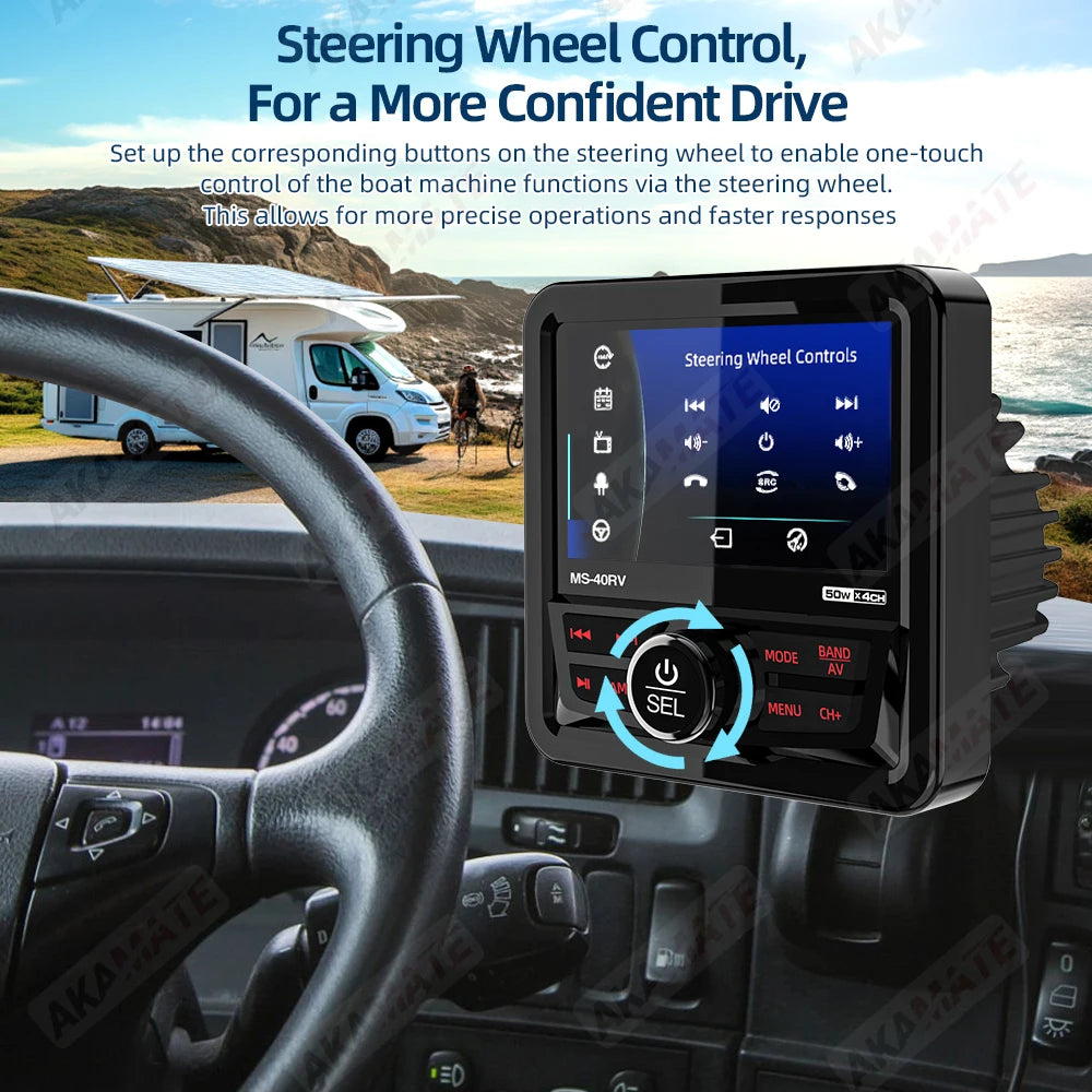 RV Radio Marine Stereo MP5 &ndash; Waterproof IPX5 Bluetooth