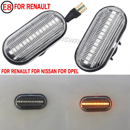 2X LED Dynamic Turn Signal Lights Side Marker For Renault Clio Trafic Kangoo Twigo Dacia Logan Duster Nissan Interstar Primastar by InterCyprus Trading Ltd
