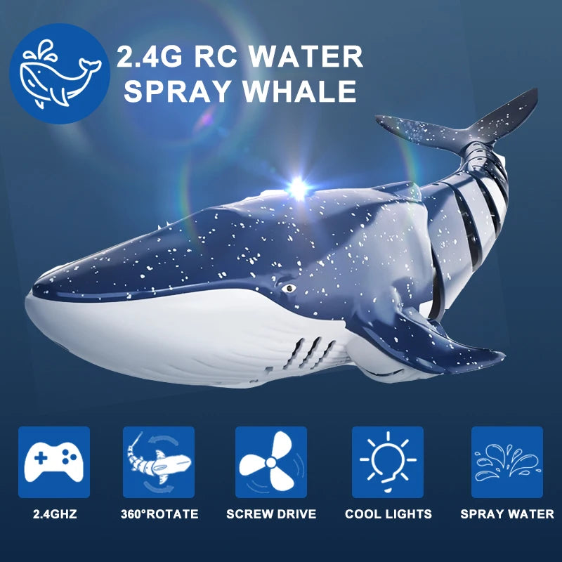 Remote Control Whale Spray Water Toy &ndash; Water Spray Action