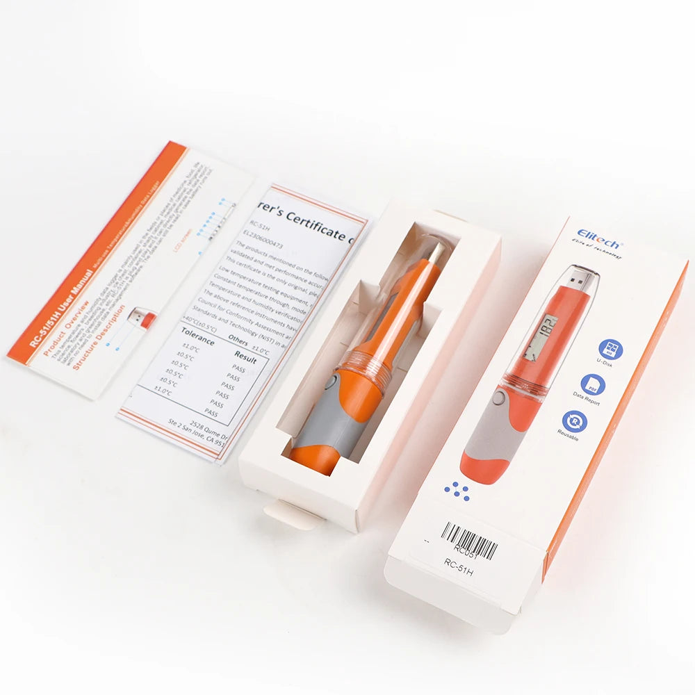 Elitech RC-51H USB Logger &ndash; 32000 Points Capability Orange