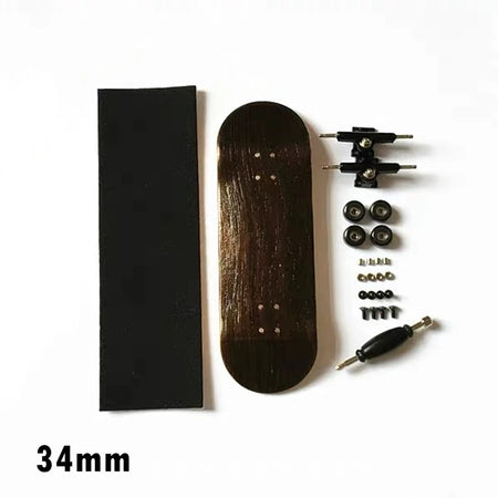 Maple Wooden Fingerboard Complete &ndash; Durable Mini Skateboard black