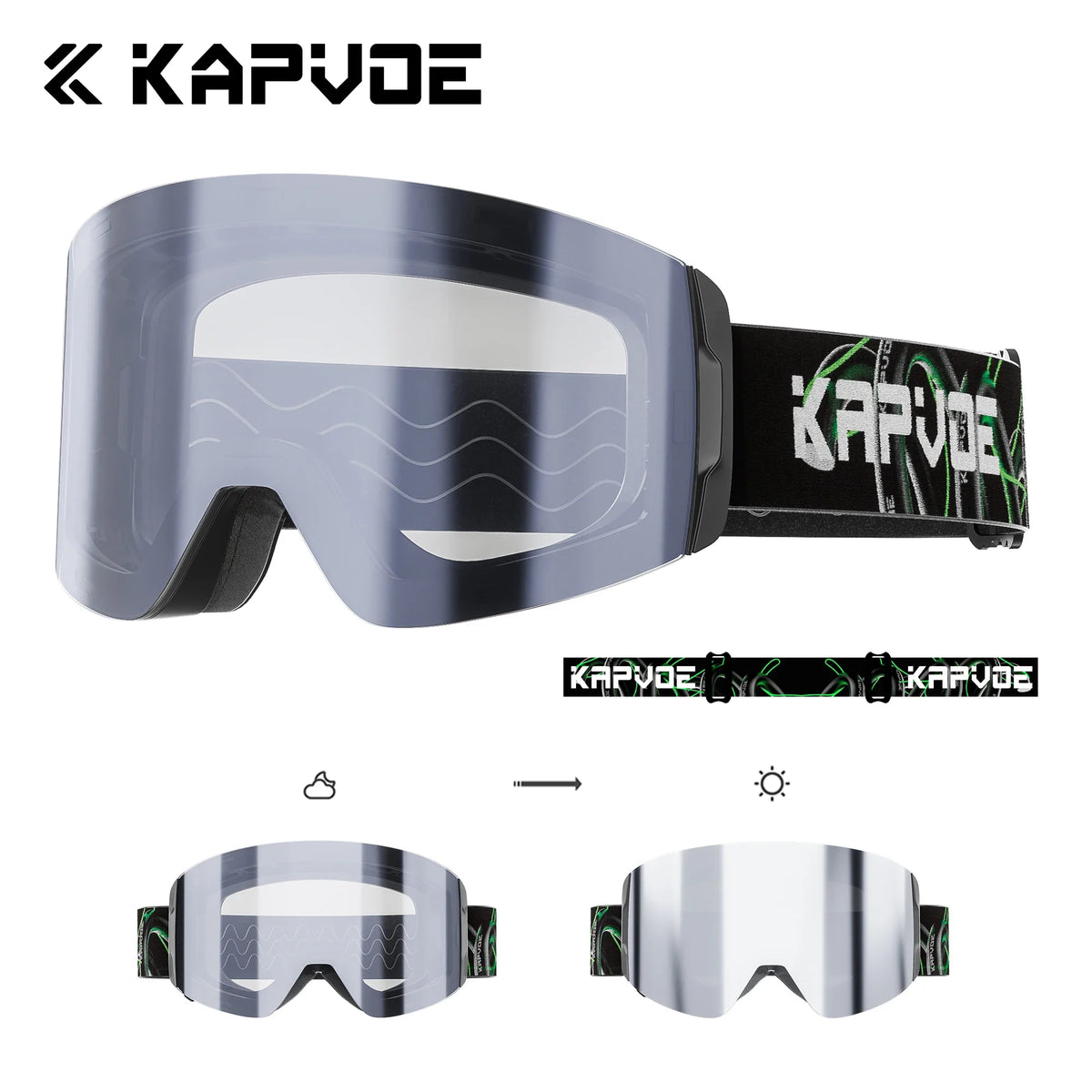 KAPVOE K718 Ski Goggles &ndash; Photochromic UV400 Anti-Fog Lenses