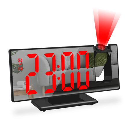 NieNie USB Powered 180&deg; Projection Alarm Clock with Temperature and Snooze Function BR