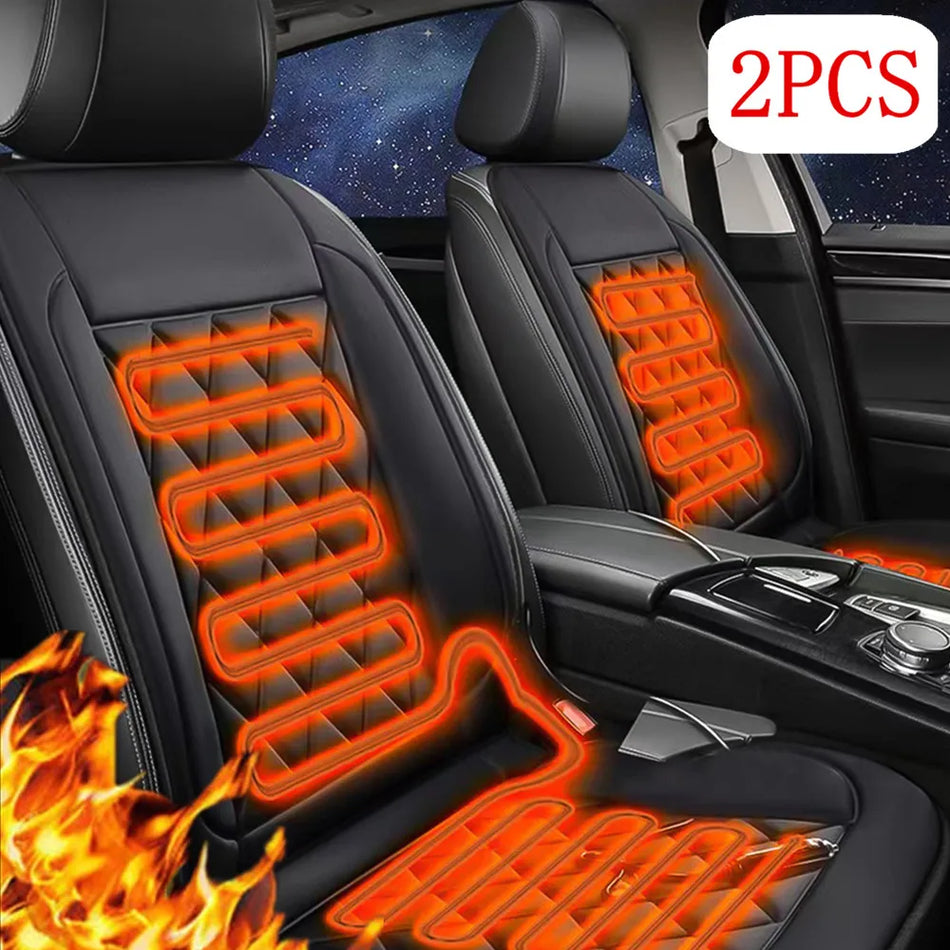 2PCS 12V Heated Car Seat Covers with Rapid Heating &amp; Temperature Control