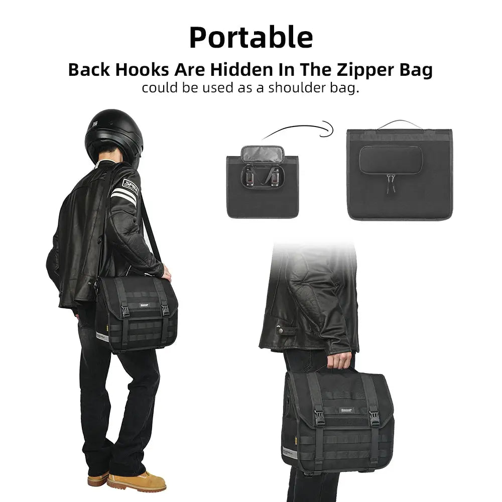 Rhinowalk Motorcycle Side Bag 13L Rainproof Quick Release Motor Saddle Bag With Inner Support Board Tail Rack Storage Luggage by InterCyprus Trading Ltd